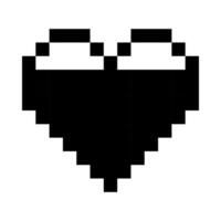 Almost filled black heart line icon. Emoji, valentine's day, relationships, love, life, health, game, treatment, applications, pixel style. Multicolored icon on white background vector