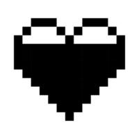 Almost filled black heart line icon. Emoji, valentine's day, relationships, love, life, health, game, treatment, applications, pixel style. Multicolored icon on white background vector