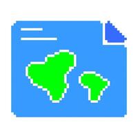 World map line icon. Geography, continent, cartography, travel, politics, schooling, knowledge, pixel style. Multicolored icon on white background vector