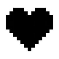 Full black heart line icon. Emoji, valentine's day, relationships, love, life, health, game, treatment, applications, pixel style. Multicolored icon on white background vector