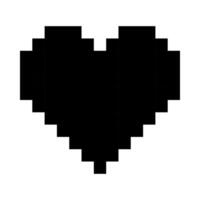 Full black heart line icon. Emoji, valentine's day, relationships, love, life, health, game, treatment, applications, pixel style. Multicolored icon on white background vector