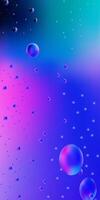 Beautiful gradient background with soap bubbles. Wallpaper for phone vector