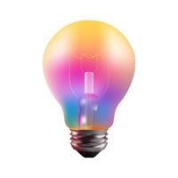 Lamp idea icon, object yellow light on a white background. Vector illustration