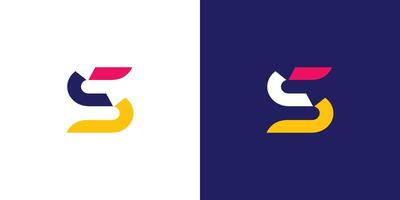 Modern and colorful  letter S initials logo design vector