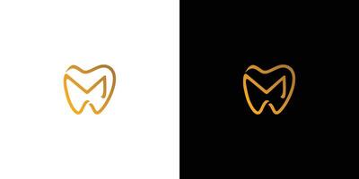 Unique and modern M Dental  logo design 2 vector