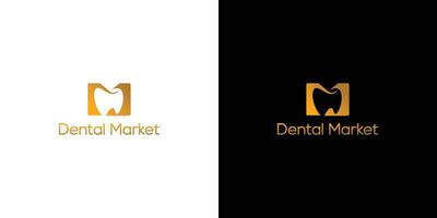 Unique and modern M Dental  logo design vector