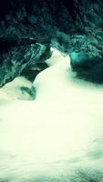 interior shot of ice glacier cave video