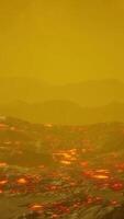 Lava Field under sunset clouds on background video
