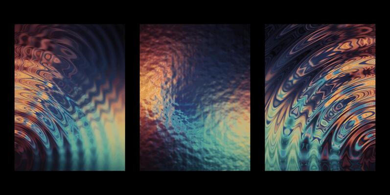 Wavy ripples of water. Vector illustration. Set