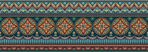 Vector abstract decorative ethnic ornamental illustration. Colorful stripe background