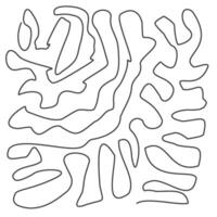 Hand drawn vector drawing monochrome black and white abstract pattern. Curvy continuous line.