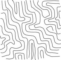 Abstract line drawing, topographic map. Sketch doodle isolated on white background. vector