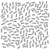 Black abstract loops, infinity sign in a chaotic pattern, hand drawn in doodles. vector