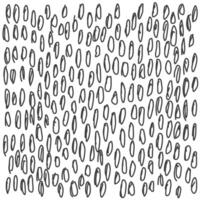 Abstract monochrome background with freehand chaotic ovals. Hand drawn doodles isolated on white background. vector