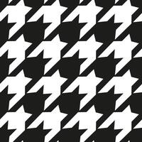 Repeated houndtooth texture. Black hound tooth on white background. Simple abstract plaid dogstooth or goose feet. vector
