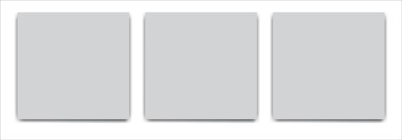 Blank grey paper sheet with shadow on white backgroun. Sqare pages set with shadows. vector