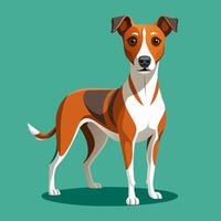 AI generated Funny dog isolated on turquoise background. Vector illustration of a beautiful dog. Cartoon pet staff for computer games, educational programs.