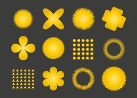 A set of minimalistic forms and shapes for web design, posters, clothes, covers. Universal 12 elements. Modern set. vector