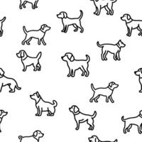 AI generated Silhouettes of dogs isolated on white background. Seamless pattern, set of dogs. Template for textile, veterinarian clothing. vector