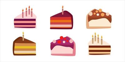 Set of different cakes cupcakes, pastry, biscuit, cookie. Hand drawing. Vector. vector