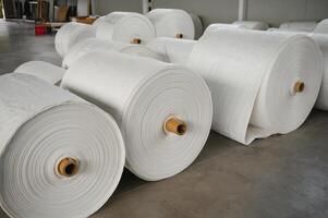 roll of white fabric for cutting photo