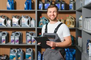 sales consultant in a car parts and accessories store photo