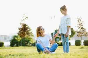 Mom and Daughter Having Fun photo