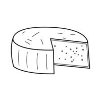 Block of cheese simple linear vector illustration