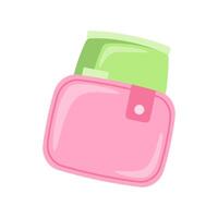 Menstrual period pad in a case. Women's intimate hygiene item. Simple vector flat illustration.