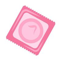 Condom. Barrier method of contraception. Simple vector flat illustration.