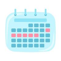 Calendar for monitoring of the menstrual cycle. Women's intimate health. Simple vector flat illustration.