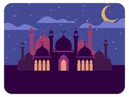 Islamic background template for greeting card vector