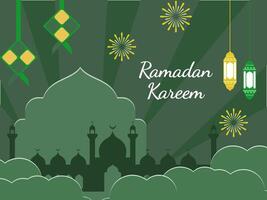 Islamic background with Ramadan template vector