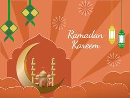 Islamic background with Ramadan template vector