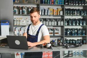 sales consultant in a car parts and accessories store photo