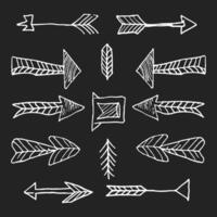 Hand drawn arrow set collection vector