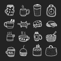 Cute doodle different objects set vector