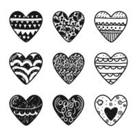 Hand drawn beautiful vector heart collection