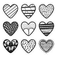 Hand drawn beautiful vector heart collection