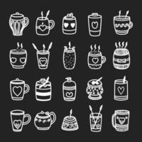 Cute doodle different objects set vector