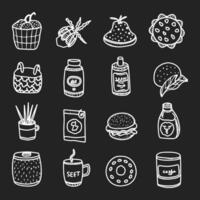 Cute doodle different objects set vector