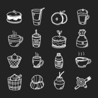 Cute doodle different objects set vector