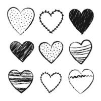 Hand drawn beautiful vector heart collection