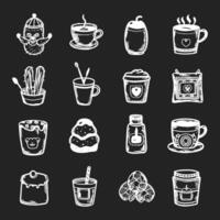 Cute doodle different objects set vector