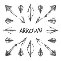 Hand drawn arrow set collection vector