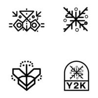 Minimalist vector y2k symbols set for logo templates