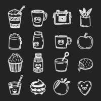 Cute doodle different objects set vector