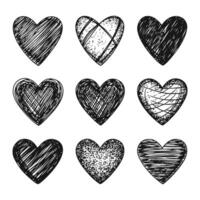 Hand drawn beautiful vector heart collection