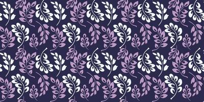 Seamless simple, abstract creative branches leaves pattern. Vector hand drawn sketch.  Retro monotone tiny leaf stems on a dark background. Design for fashion, fabric, wallpaper.