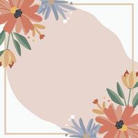 Abstract Background with flowers and bagde vector